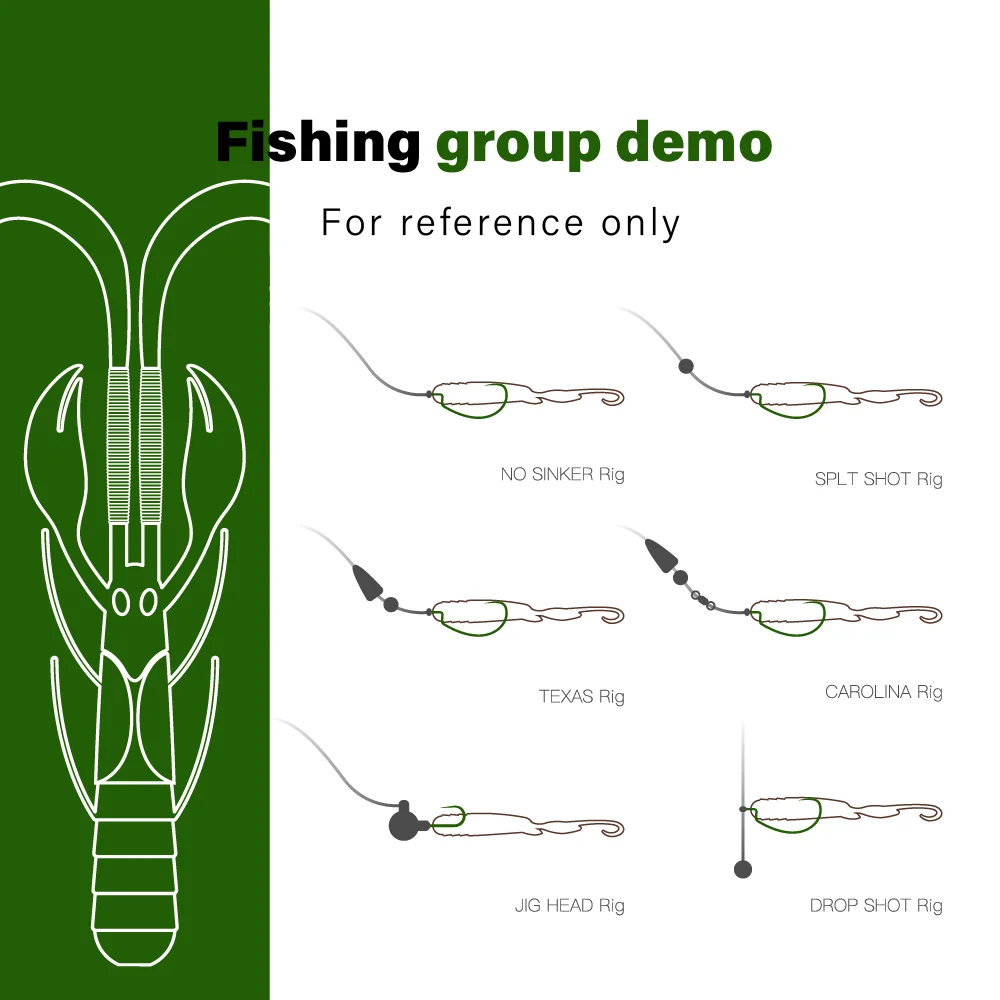 SOLOKING 6 Stück/Set Weicher Köder 101mm 7,6g Swimbait Garnelenköder Krebsköder für Barschangeln Kunststoff-Wurmköder-Set – Detail 8