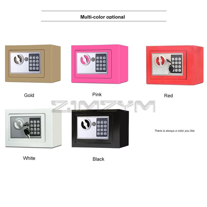 Digital Safe Box Small Household Mini Steel Safes Money Bank Safety Security Box Keep Cash Jewelry Or Document With Key