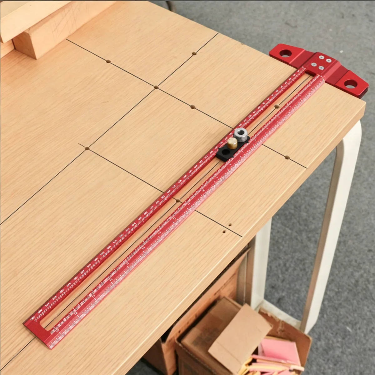 500mm Adjustable Hollow‑out T‑Square Scriber, Drilling Positioning Marking Gauge Precision Woodworking Measuring Tool