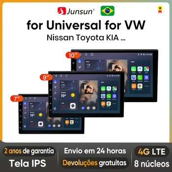 Junsun 7 pulgadas inalámbrico CarPlay Android Auto Radio Universal para VW Volkswagen Nissan Toyota Hyundai 4G navegación Multimedia para coche