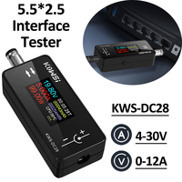 DC 4-30V 0-12A TFT HD Digital Voltmeter Power Meter DC5.5*2.5 Interface Tester Voltage Current Monitor Battery Capacity Detector