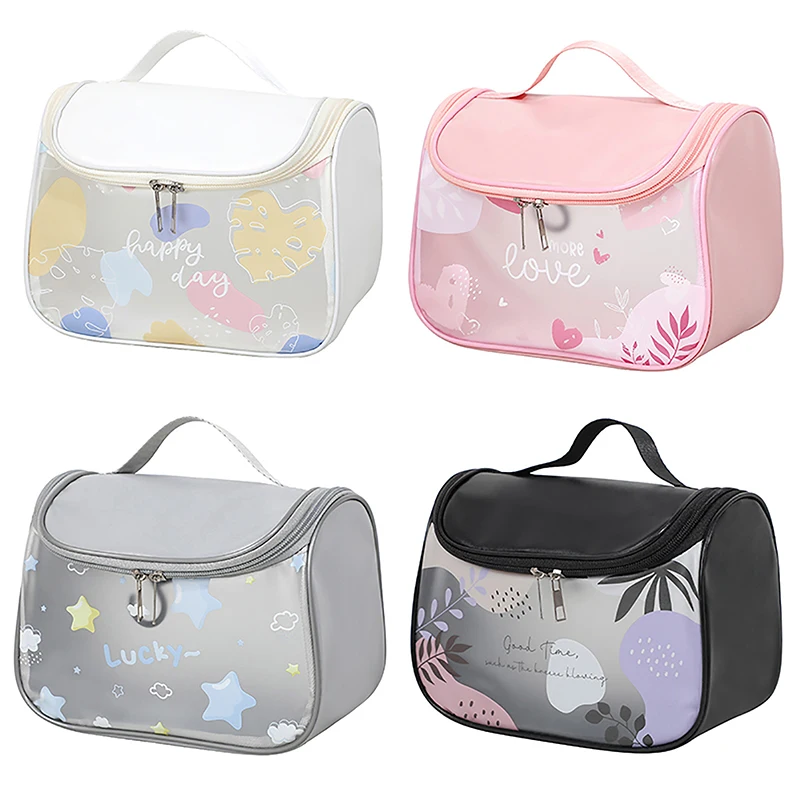 Portable Cosmetic Bag Female Travel Storage Toiletry Organize Women Waterproof PVC Wash Kit Transparent Zipper Make Up Case