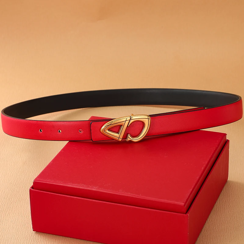 Nuova cintura da donna da 2,5 cm Cintura formale da donna in vera pelle Cintura con fibbia in metallo di alta qualità per jeans da donna