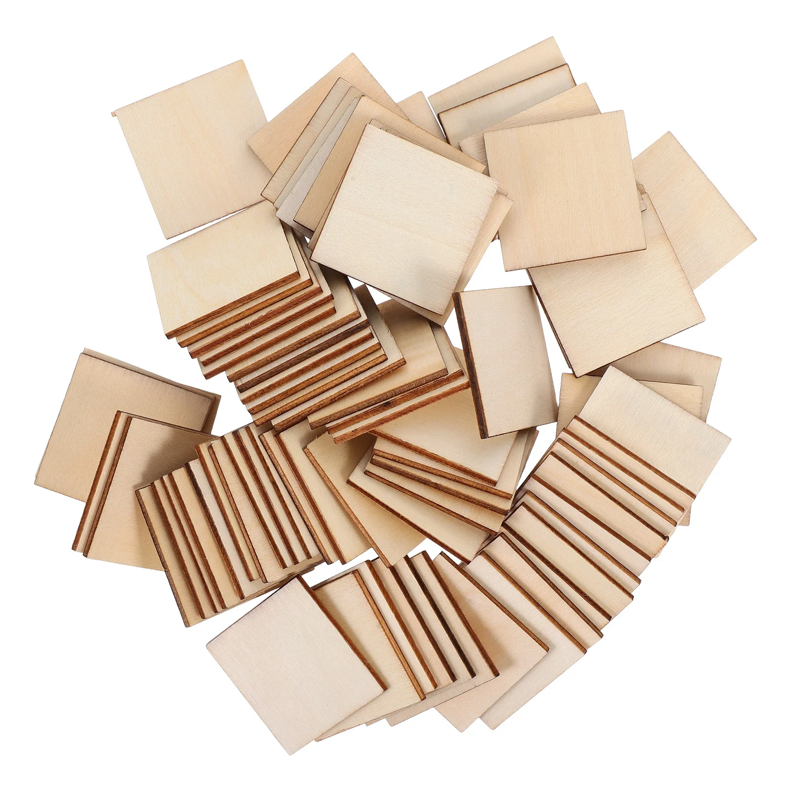 

75Pcs Small Wooden Square Cutouts Unfinished Wood Slices for Painting Engraving and Home Decor Projects Square Wooden Decor