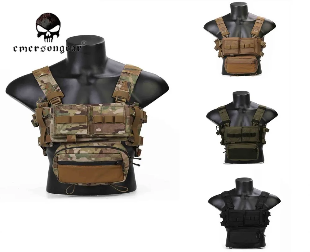 

emersongear-Tactical Chest Rig Combat Micro Fight Chassis, 5.56 Mag Pouch, MK3, EM2961
