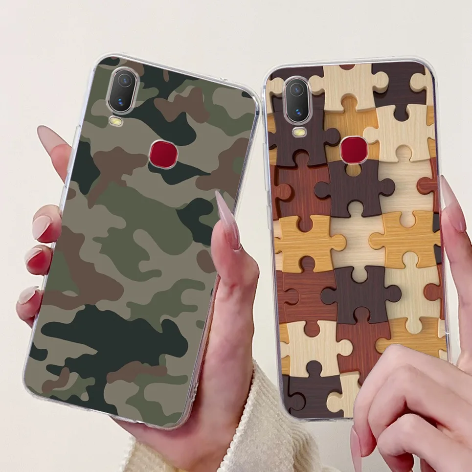 حافظة لهاتف Vivo Y11 2019 / Vivo Y12i 1906 غطاء خلفي من السيليكون الناعم الشفاف من البولي يوريثان الحراري كارتون كوكيز