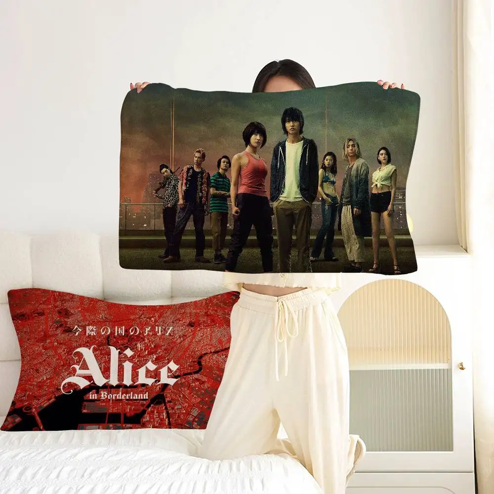 Hot TV AliceS In B-Borderland Arrival Polyester Pillow Towel - Four-Season Universal Soft Cartoon Thickened for Household Use