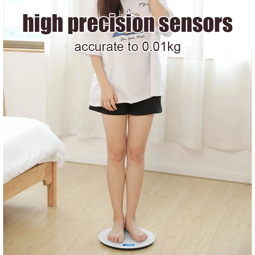 Round Electronic Weighing Scales LED Digital Display Weight Floor Smart Scale Balance Body Household Bathrooms Scale