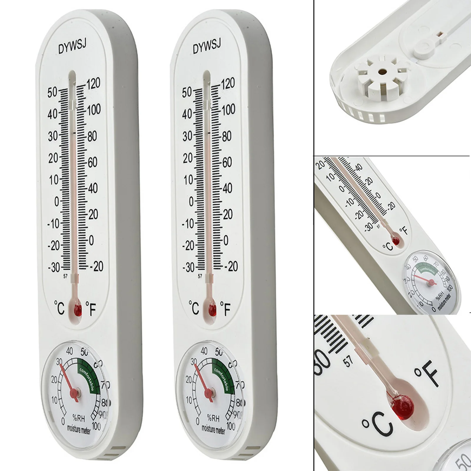 Humidity Meter Breeding Thermometer -30~50°C 23 * 6cm 2PCS For Household Wall Hanging For Greenhouse Outdoor/Indoor Thermometer