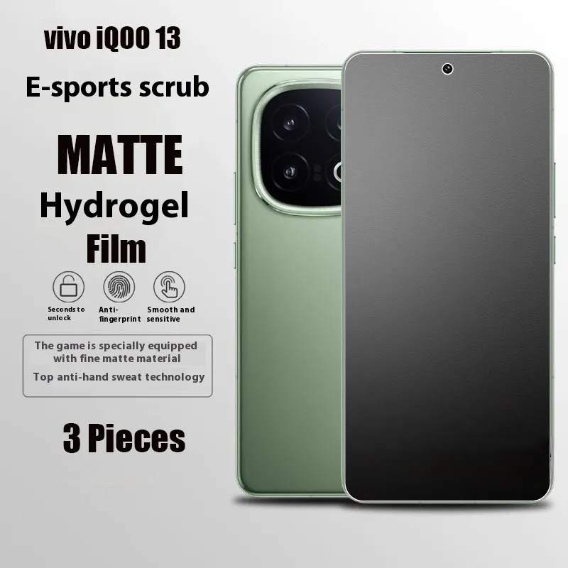 3 Pcs Full Glue Cover Curved Mate Hydrogel Film For vivo iQOO 13 12 Pro Clear TPU Screen Protector Film vivo iQOO 13