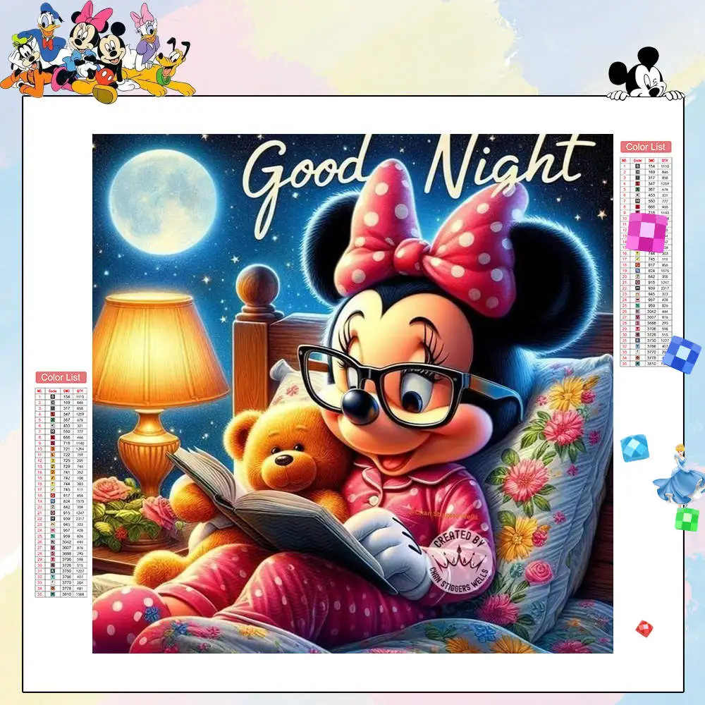 ديزني الماس مجموعات اللوحة ميني ماوس حجر الراين الفن أدوات رخيصة جديدة 5D كامل جولة الماس التطريز الفن الكرتون