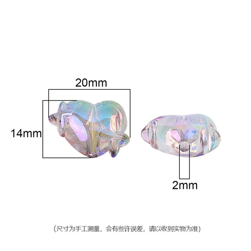 CH93 20mm 5pcs Love Heart Acrylic Beads Transparent Colorful Beads for Jewelry Making DIY Handmade Bracelet Necklaces Findings
