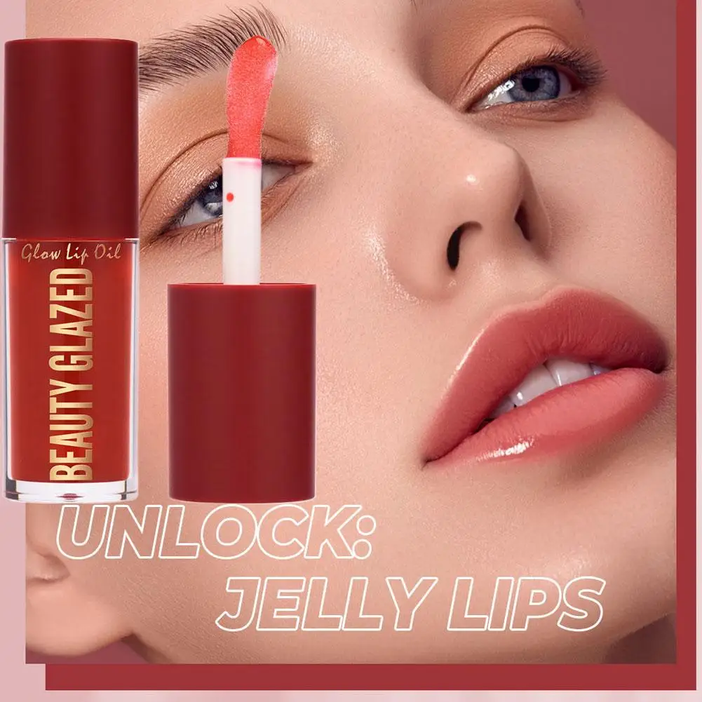 Pearlescent Jelly Lip Glaze Color Changing Lip Oil Glaze Hydrating Shine Lip Gloss Natural Lasting Moisturizing Lip Balm