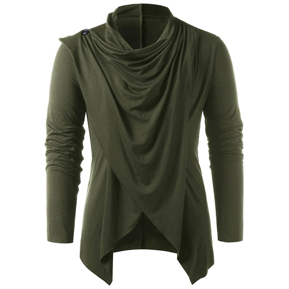 Casual Outings XL Asymmetrical Cardigan Long Sleeve Tops Solid Color Brand New Item Casual Wear Medieval Style