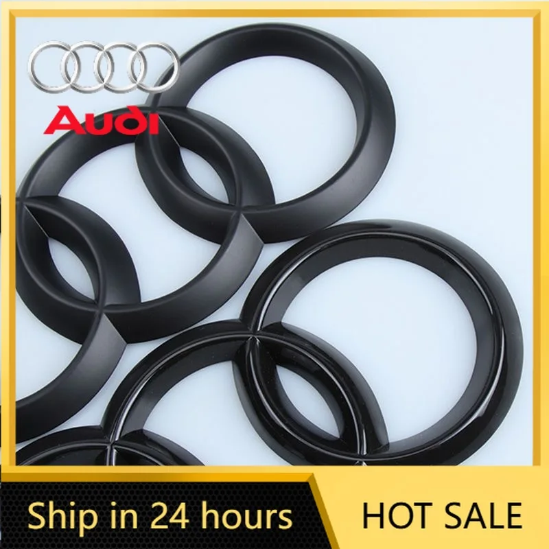 

Горячая новинка 2026: Закрытый четырехкольцевой черный логотип Audi для прямой установки на переднюю часть — для Audi A4, A3, A5, A7, Q3, Q5, Q7, Q2, A6 — декоративный элемент