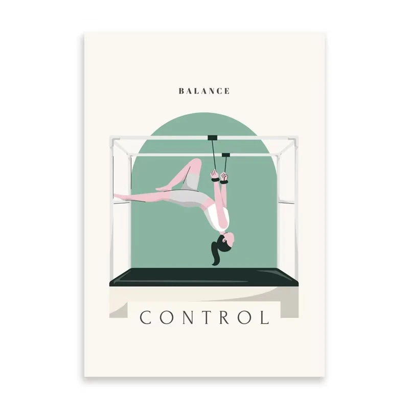 Modern Minimalist Frameless Pilates Art Poster | Summer Workout Yoga Poses Canvas Wall Art | Home Decor | Gift