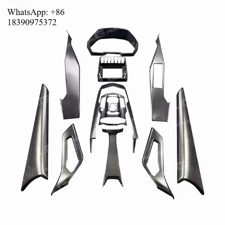 Kits de Acessórios para Interior de Carro em Fibra de Carbono Real para Aventador LP700, Acessórios para Volante em Fibra de Carbono