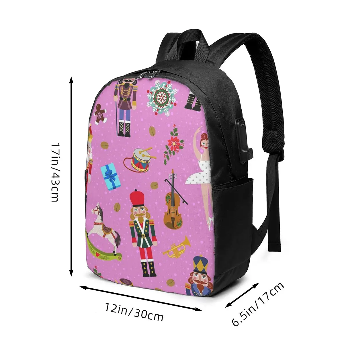 Elegant Nutcracker Ballet And Soldier Backpack Travel Notebook Bag Computer College Student School Bag Laptop Shoulder Bags