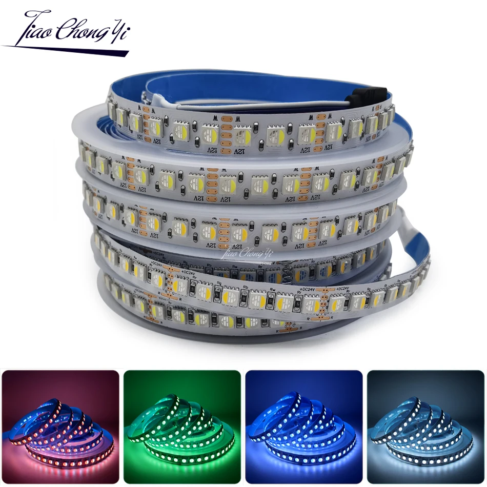 5050 RGBW RGBWW LED light strip 4 in 1 DC12V 108LEDs/m DC24V 120LEDs/m Flexible LED Tape IP30 non-waterproof