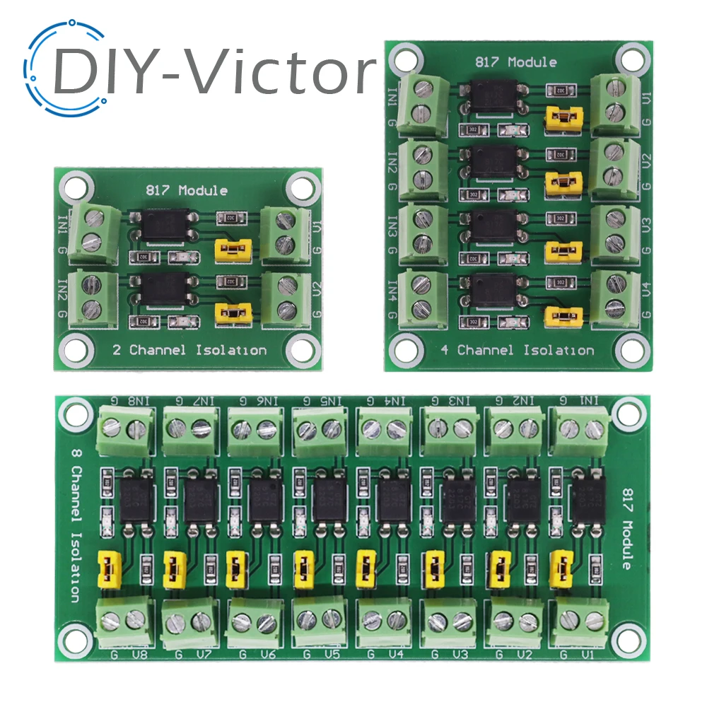 PC817 2 4 8 Channel Optocoupler Isolation Board Voltage Converter Adapter Module 3.6-30V Driver Photoelectric Isolated Module