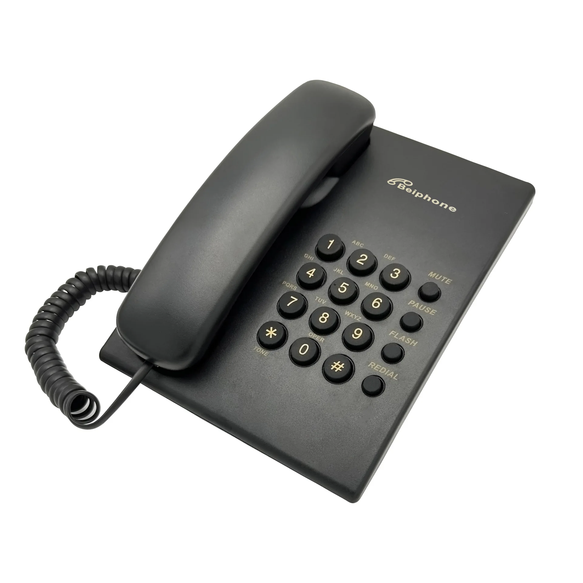 Corded Telephone, Basic Landline Telephone  KX-TS500MX for Home Office Hotel, White & Black Desktop Analog Phone, Desktop Phone