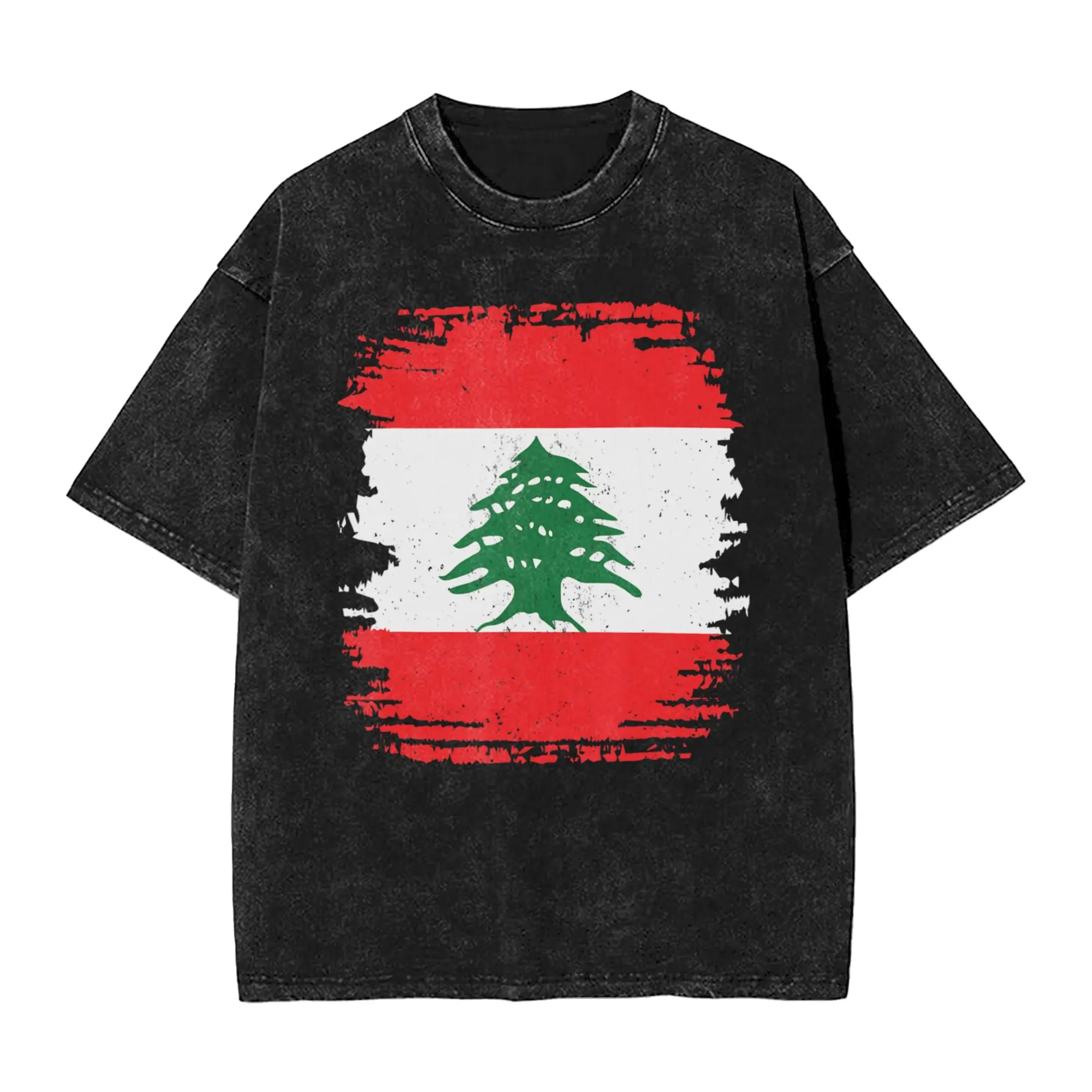 Men Lebanon Flag Map Beirut Cedar Tree Lebanese Heritage Design T-Shirts  Tees Summer Y2K Retro Short-Sleeve T Shirt