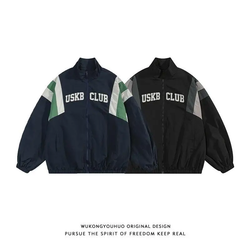 

ex US Streetcoated Jaets Spring Loose Fit Multi ket Patchwork Straight Hem Windproof Daily Wear Big Size ort Sve