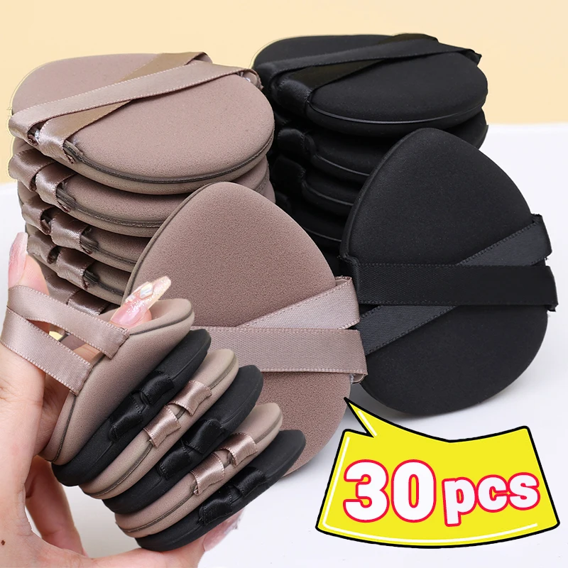 1-30Pcs Teardrop Shape Powder Puff Thickened Double Ribbon Wet Dry Use Makeup Puffs Concealer Foundation Beauty Cosmetics Tools