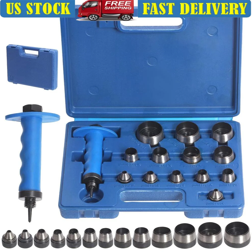 14Pcs Gasket Hollow Punch Kit Leather Punches Tool Set with Storage Case Clean Cuts Easy to Use Multiple Sizes Available