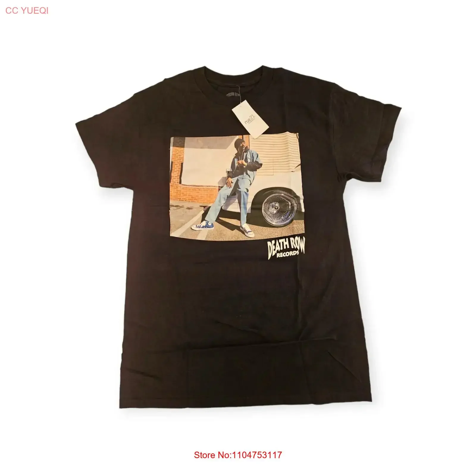 Camiseta Rue 21 para Hombre, Modelo Death Row Records, Color Negro, Precio Sugerido por el Fabricante 24.99, Nueva con Etiqueta, Estilo Vintage Lavado, Cómoda, Diseño Gráfico, Ropa Casual Suave