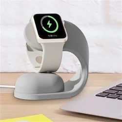 Silicone Watch Charger Stand For Apple Watch Ultra 10 9 8 7 6 SE 5 4 3 2 Charging Station Dock Holder 49mm 45 44 42mm 41 40 38mm