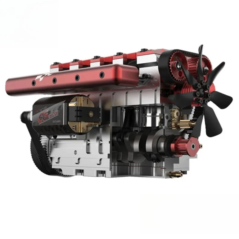 14cc Inline Four Cylinder Engine Model FS-L400 Assembly Kit for 1:8 1:10 1:12 RC Car and Boat Science Physics Toys Finished Kit