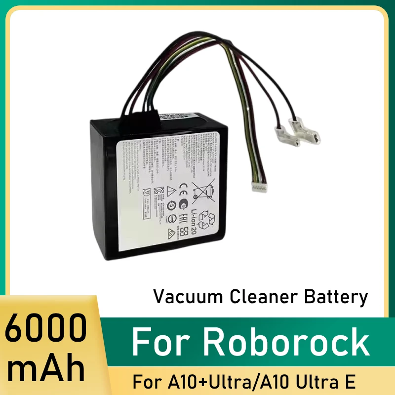 21.6V 6000mAh Replacement Battery For Roborock Dyad Air Wet Dry Dyad Pro Combo Vacuum Cleaner A10 Plus Ultra E H1C1A WD2H1A