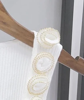 Elegant Flower Decor O Neck Sleeveless Knitted Sweater Vest Women Chic Hollow Out or Layered Ruffle Trim Fishtail Midi Skirt