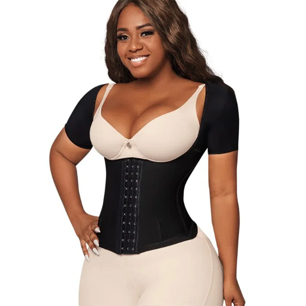 Corset Reducing Shaper Colombian Waist Trainer fo Women Shapewear High Compression Girdles Slimming Flat Sheath Sleeved Corset