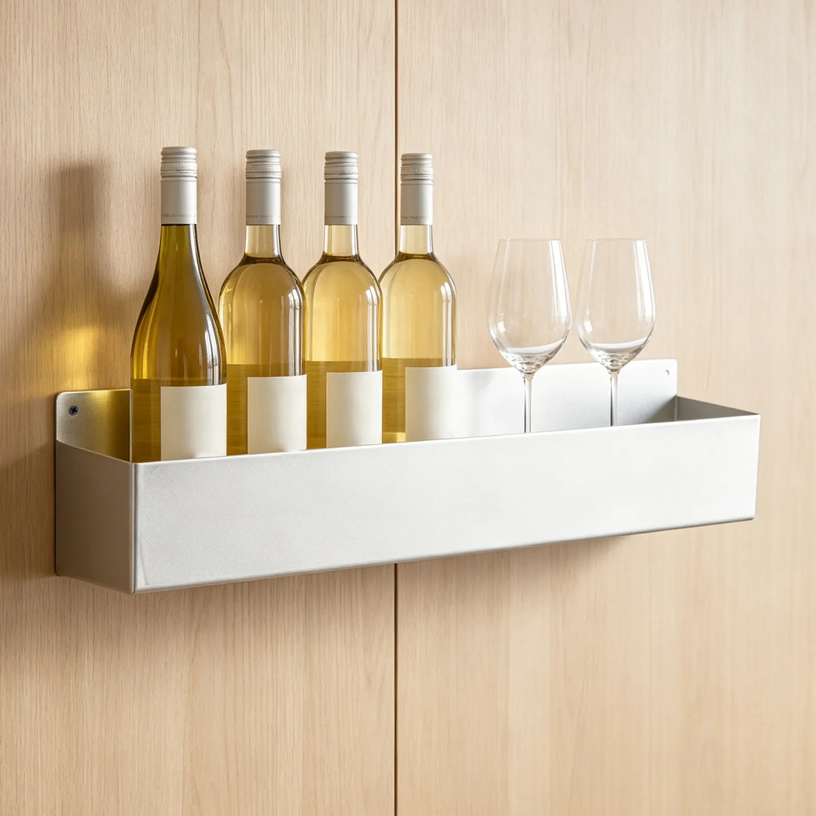 Single Speed Rail Stainless Steel Wall Mounted Bottle Rack Bar Liquor Holder Heavy Duty Drink Rail Shelf Kitchen Cafe Bar Bottle