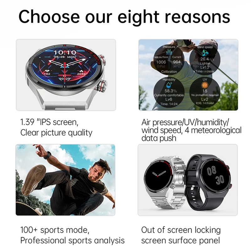 ChiBear NFC Smart Watch Men GPS motion track Heart Rate Bluetooth Call 100+ movement modes Rotary button SmartWatch 2023 New Man