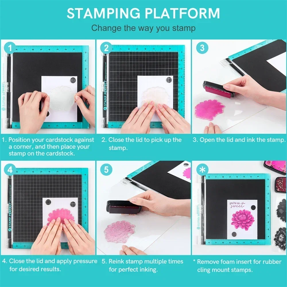 25.4x25.4cm Precision Stamping Positioner Stamping Platform Tool Hinged Stamping Platform For Easy Create Cards& Projects Making