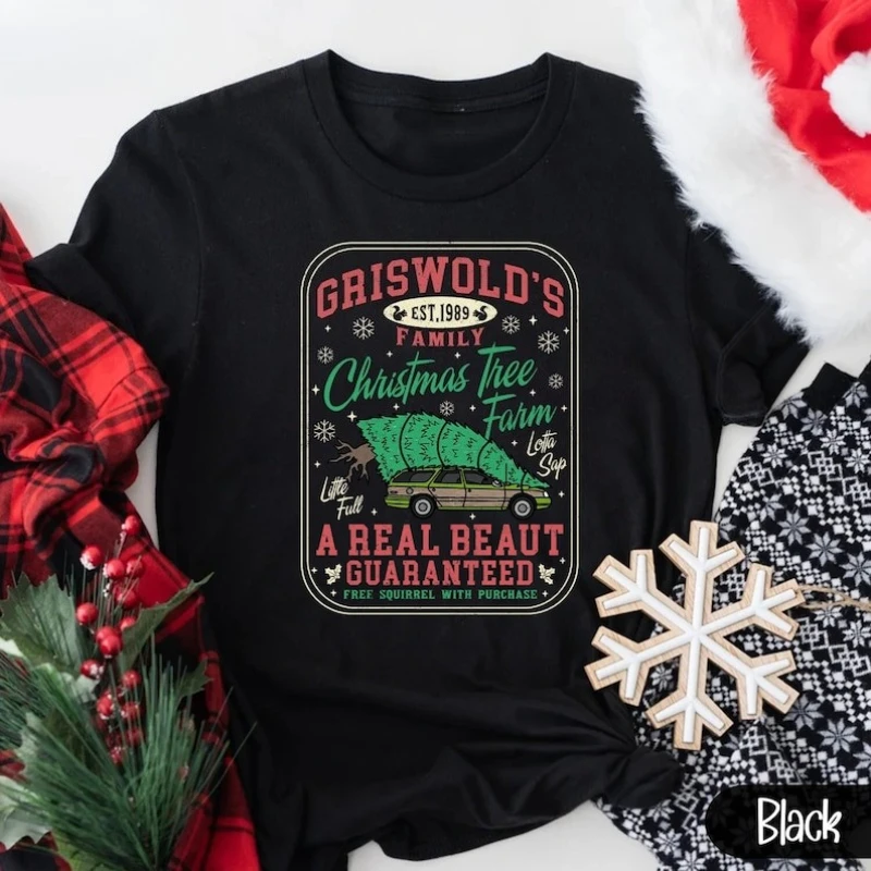 Merry Christmas Griswold Family National Lampoons Christmas Vacation T-Shirt Christmas Tree New Year Xmas Movie Tee Unisex