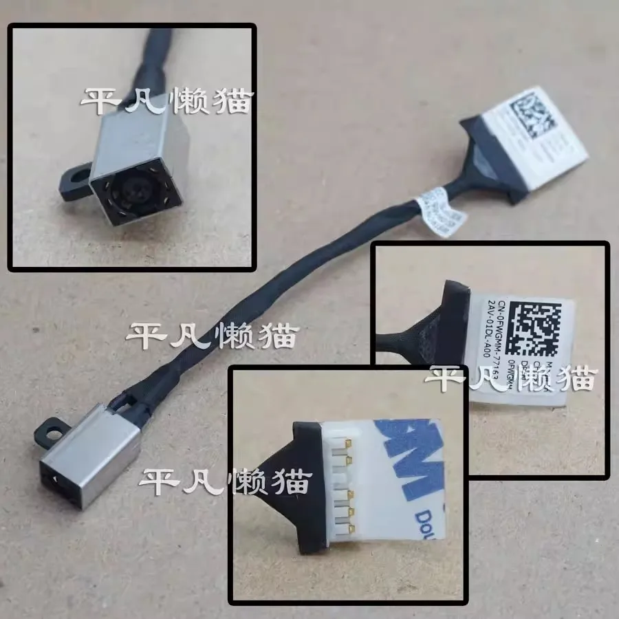 Cable para Dell Inspiron 15 3567 3565 3576 Vostro 14 3468 15 3568 Conector de alimentación CC Puerto de carga 450.09W05.0001