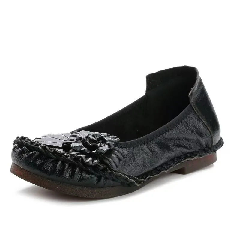 

New Flat Bottomed Mom Shoes Slip on Loafers Lightweight Comfortable Wear-resistant Round Toe Women's Casual Shoes, Sizes 35-42