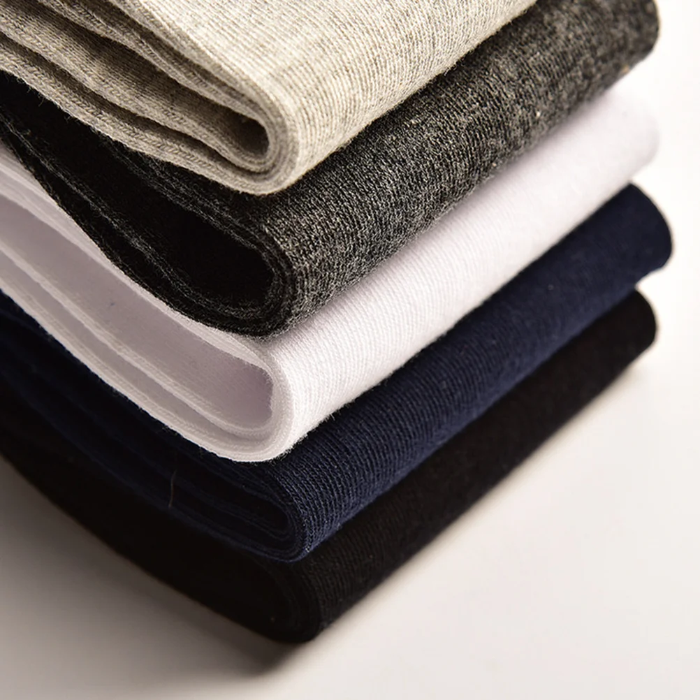 

5Pairs Low Cut Men Ankle Socks Cotton Thin Summer Black White Light Grey Deep Grey Navy Blue Breathable Anti Skid