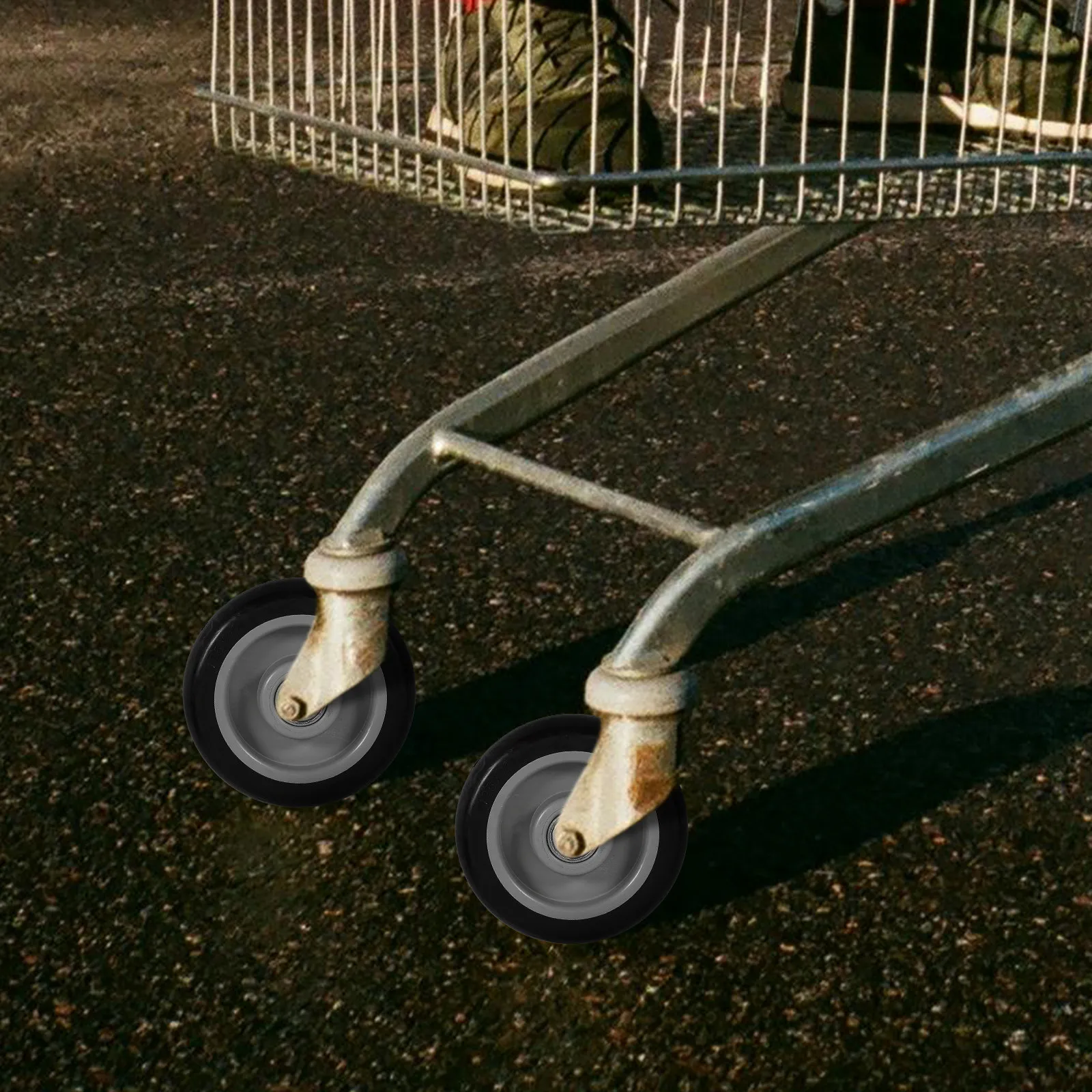 4Pcs Shopping Cart Wheels Replacement Stylish Sleek Design Caster Wheels for Grocery Trolley Rolling Cart Shopping Basket Heavy