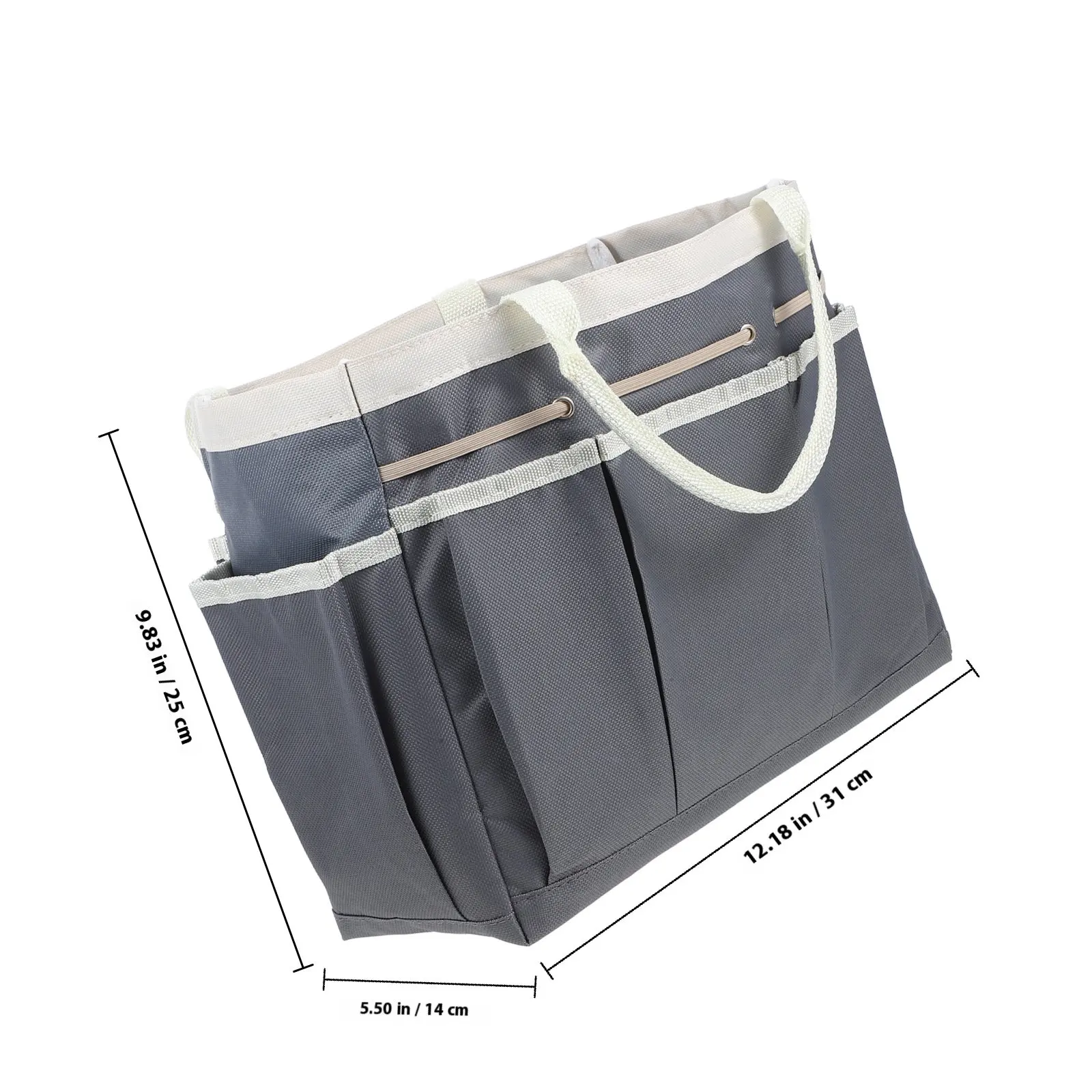 Large Utility Tote Bag Garden Tool Container Oxford Fabric Dark Gray Gardening Organizer Caddy Multi-Compartment Waterproof
