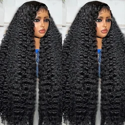 13x4 Water Wave Lace Front Human Hair Wigs For Women Brazilian Transparent Lace Curly Human Hair Wig 13x6 Deep Wave Frontal Wig