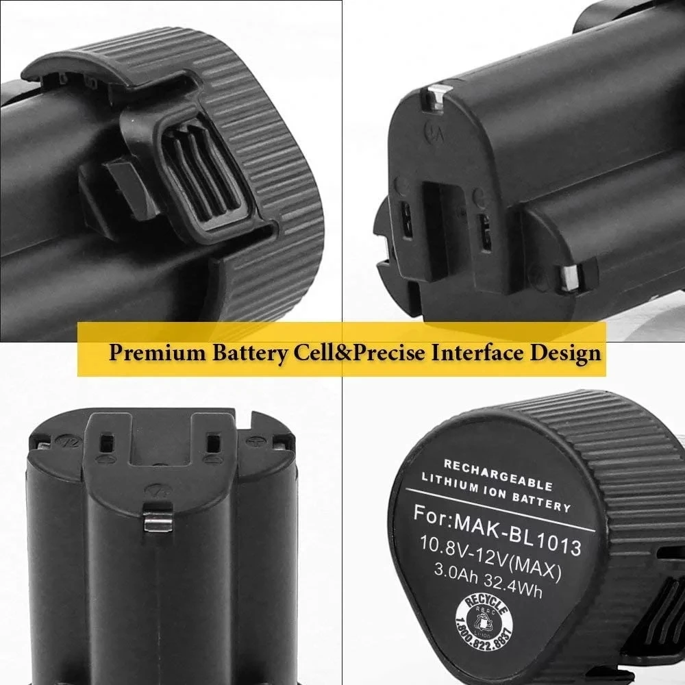 Batterie senza cordone ricaricabili BL1013 BL1014 LCT203W DF030D della sostituzione della batteria agli ioni di litio di 10.8V 3000mAh