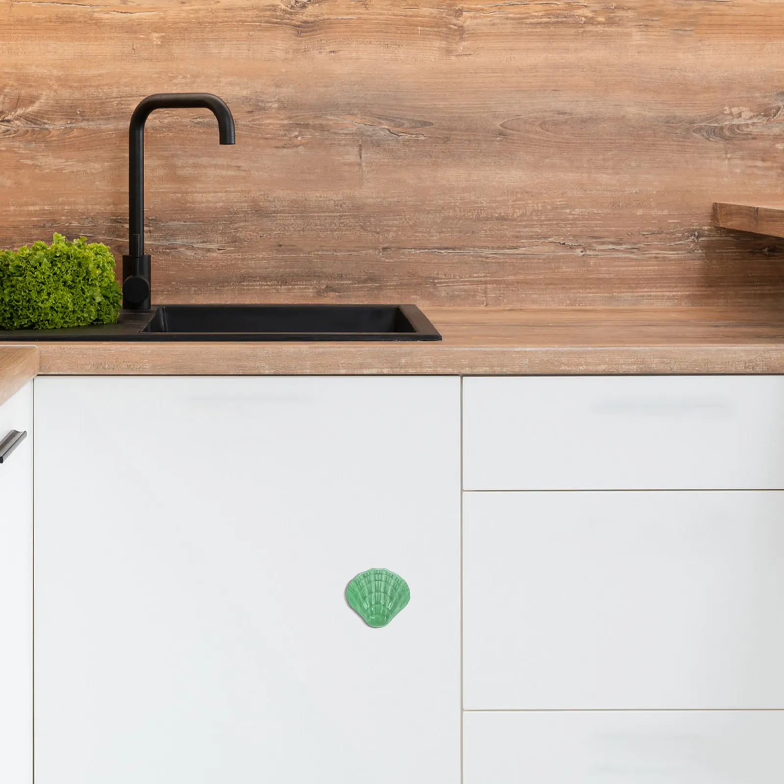 

Набор из 4 керамических дверных ручек черного цвета в форме ракушки, мебельные ручки для шкафов, ящиков, комодов, в рустикальном стиле, износостойкие