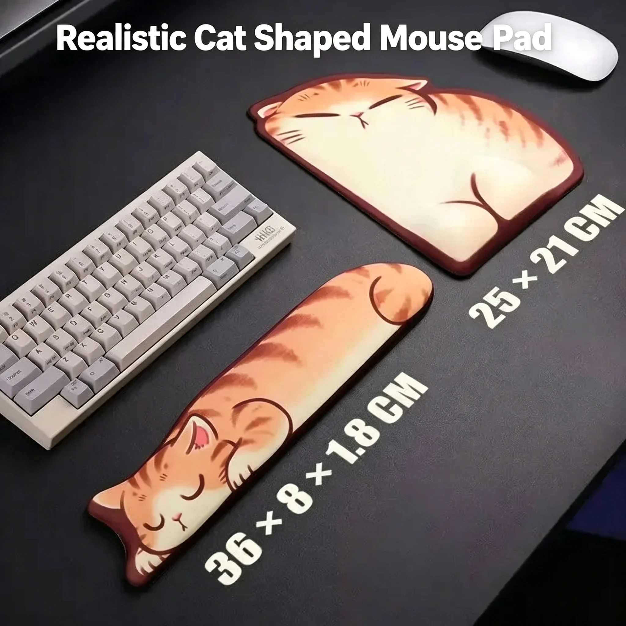 

Ergonomic Mouse Pad with Wrist Rest 3D Cute Cat Design Soft Memory Foam Desk Mat,Non-Slip Comfortable Support for Office Gaming