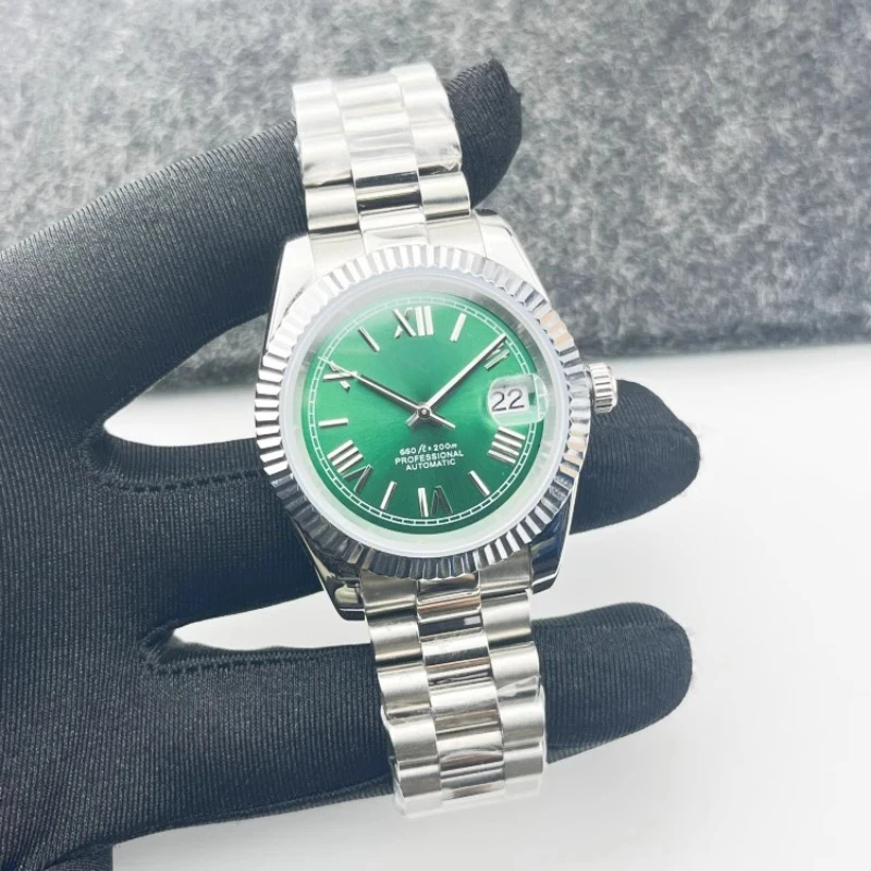 

39mm NH35 Movement Automated Mechanical Watch S Sapphire Glass Stainless Steel Case Waterproof Diving Men's Business Watch