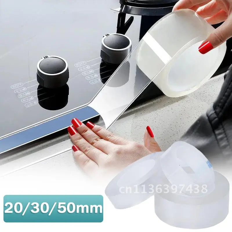 Tape Transparent Kitchen Sink Seal Strip Mildew Bathroom Waterproof Pool Toilet Reusable Stickers Crevice Gap Strip